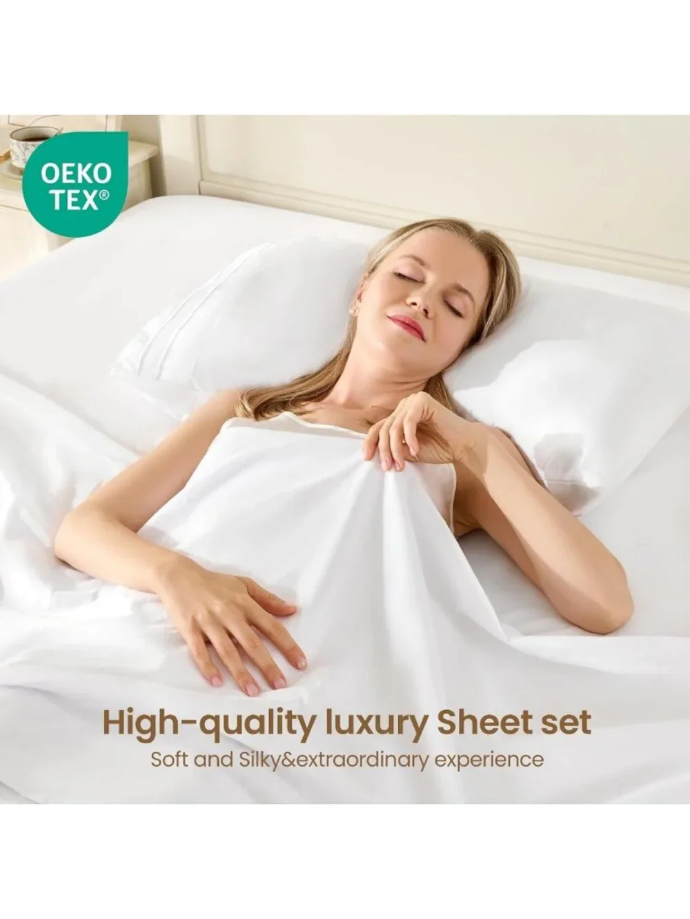 Soft White Queen Sheet Set - 4 Pieces, Breathable & Cooling, Deep Pocket Bedding